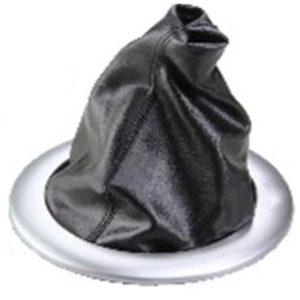 Per Renault Megane dal 2002>2014 Cuffia per leva Cambio Nera con Cornice Argento