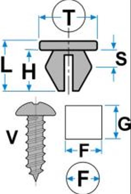 Per Fiat Punto Kit 10pz Madrevite in Plastica per Fissaggio Porta-Pannello 7745193 - immagine 3