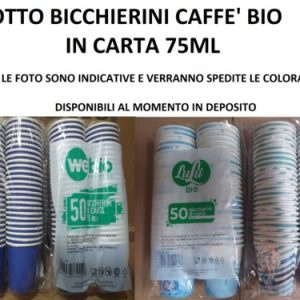 20 Confez. (1000 Bicchierini BIO) Bicchiere Caffe' Moka 75cc in Carta Monouso