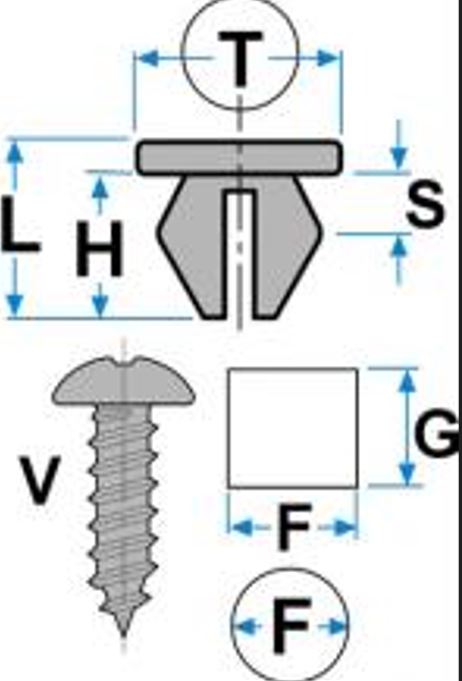 Per Audi 100 1991-1994, A2 2000-2005 Kit 3pz Boccola in Plastica per Fissaggio Rivestimentio Interni 4A0857610 - immagine 3