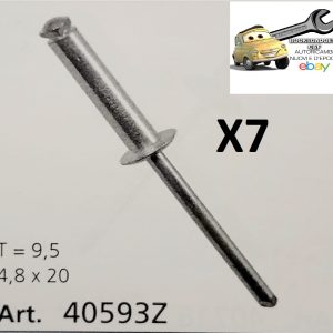 Kit 7pz Rivetto in Alluminio Anodizzato per Rivestimenti e Ripari per Auto 9,5x4,8x20