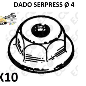 Kit 10pz Dado Serpress in Ferro Inserto Speciale Ø 4mm Varie Applicazioni x Auto