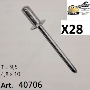 Kit 28pz Rivetto in Alluminio Anodizzato Rivestimenti e Ripari per Auto 9,5x4,8x10
