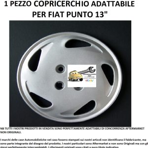 Per Fiat Punto 1 pezzo Copricerchio 13" Coppa Ruota Copriruota Borchia