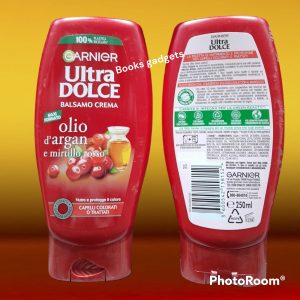 9 Flaconi Garnier Ultra Dolce Balsamo Olio d'argan e Mirtillo Rosso Capelli Colorati o Trattati 250ml