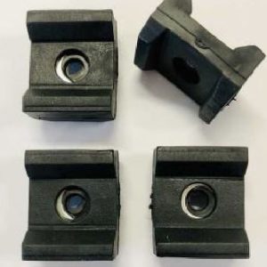 Per Fiat 500, 600, Cinquecento Kit 4pz Tassello Arresto Sedile in Gomma Nero con Inserto in Ferro