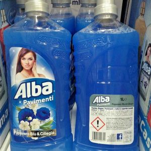 3 Flaconi Alba Pavimenti Papavero Blu & Ciliegio Cucina Bagno Tutte Superfici Lavabili 1Lt