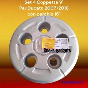 Per Fiat Ducato 2007-2016 Set 4 pezzi Coppetta 9" Coppa Ruota Borchia per Cerchio 16"