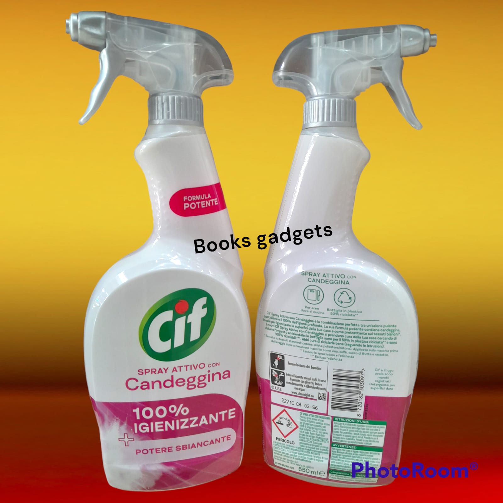 10 Flaconi Cif Spray Attivo con Candeggina 100% Igienizzante Potere Sbiancante 650ml