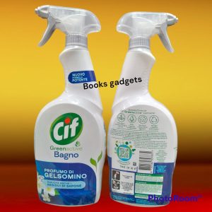 9 Flaconi Cif Spray Green Active BAGNO Profumo di Gelsomino Rimuove residui di Sapone 650ml