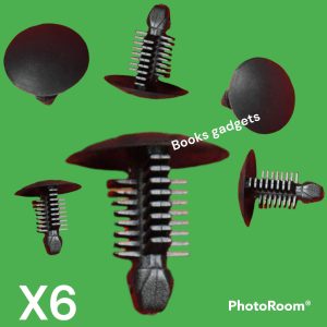 Per Lancia Ypsilon 2011> Kit 6pz Bottone Clip Nero per Fissaggio Rivestimenti interni 1301019808