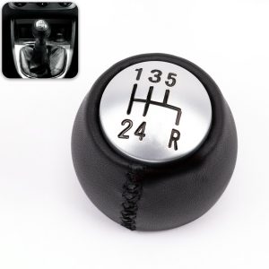 Per Alfa Romeo 147-156-166-GT Pomello Nero/Silver per Leva del Cambio a 5 Marce (R in Basso a Dx)