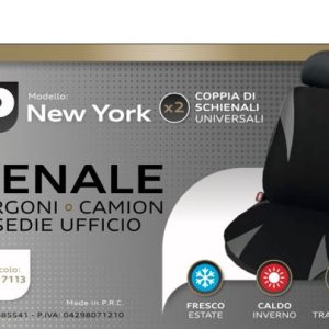 Coppia Schienali Universali per Auto Furgoni Camion Colore Nero Modello New York
