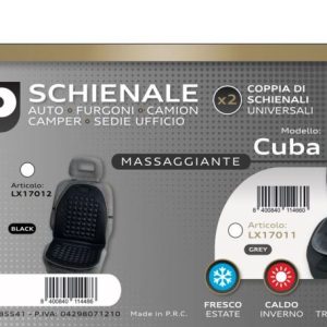Coppia Schienali Universali Grigio Cuba Massaggiante per Auto Furgoni Camion