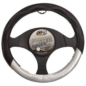 Coprivolante Mod.Niag in Ecopelle Nero/Silver Atossico Anallergico Inodore Diametro 37/39