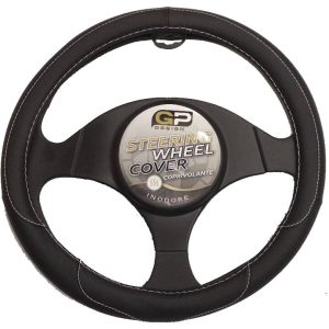 Coprivolante Mod.MED in Ecopelle Nero Cuciture Bianche Atossico Anallergico Inodore Diametro 37/39