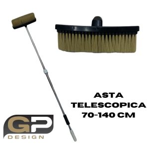 Idrospazzola Telescopica Manico da 70-140cm Acciao e Alluminio Lavaggio Camion