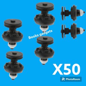 Per Ford Focus C-Max 2003>2007 Kit 50pz Bottoni Clip Neri per Fissaggio Pannello Porta 1257376