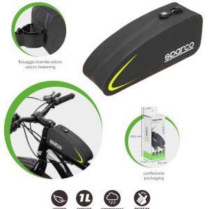 SPARCO Borsa Slim per Telaio Bici Impermeabile in Nylon + TPU