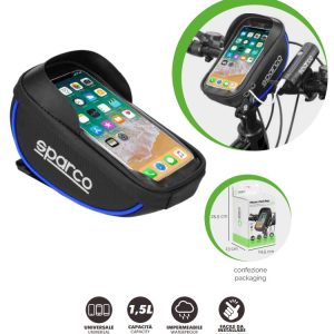SPARCO Borsa per Telaio Bici porta Telefono Smartphone con schemo fino a 6,2 pollici