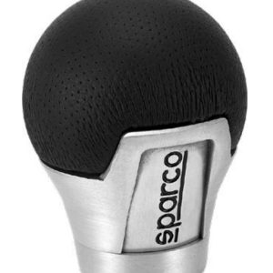 SPARCO Pomello del Cambio Universale in Pelle Nero e Alluminio per tutte le Vetture MT
