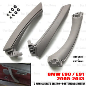 Per Bmw Serie 3 (E90-E91) dal 2005-2012 Tris Maniglie Tiraporta Impugnatura + Copertura Grigio