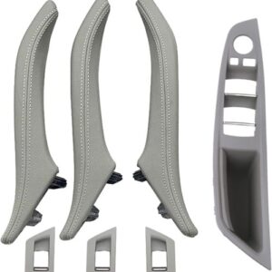 Per Bmw 5 (F10-F11) dal 2010-2016 Kit 7 pezzi Impugnature Interno porta in Pelle Grigio