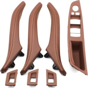 Per Bmw 5 (F10-F11) dal 2010-2016 Kit 7 pezzi Impugnature Interno porta in Pelle Brown