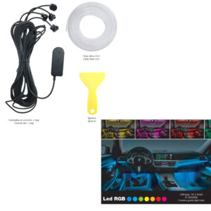 Kit Fibra Ottica 5 Mt con 4 Led RGB 5V 3-4W USB + Centralina Controllo