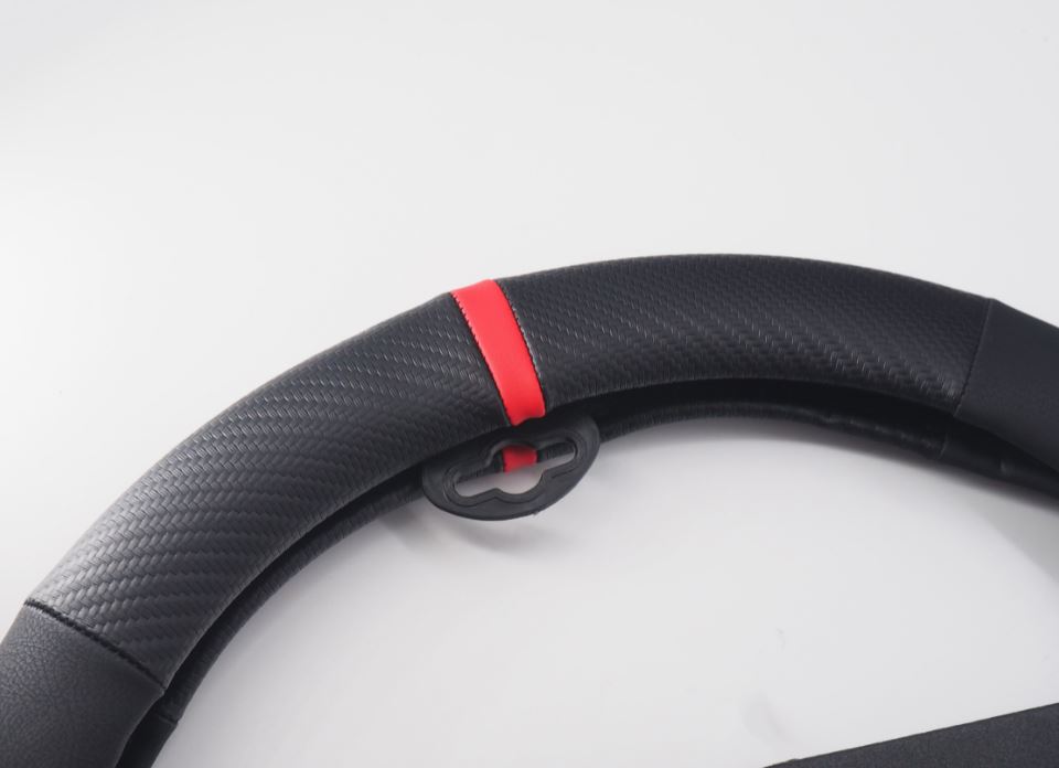 Coprivolante Race in Ecopelle Nera con Inserti Carbon Look Volanti Ø37/39 Simoni Racing - immagine 5