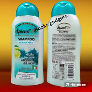 9 Flaconi Splend'or Shampoo Purificante Argilla Naturale e Estatti di Limone 300ml