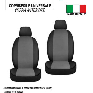 Coppia Coprisedili Auto Universali Be Color GRIGIO Produzione Artigianale di Alta qualità