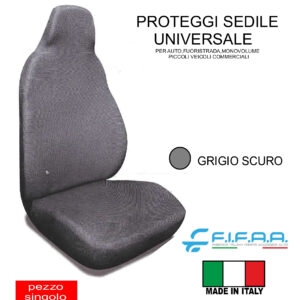 Coprisedile Singolo Universale Vesuvio GRIGIO SCURO Prodotto Artigianale Alta Qualità