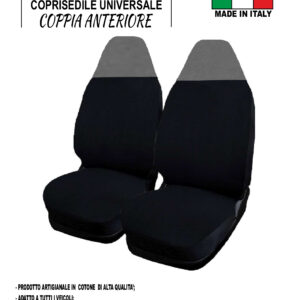 Coppia Coprisedili Universali Vulcano Grigio Prodotto Artigianale di Alta Qualità