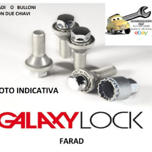 Per Maserati Gran Turismo 2007-2020 Kit Bulloni Antifurto Galaxy Lock Farad per Cerchi in Lega Originali