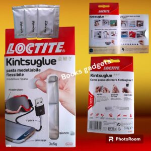 9 Kit (27pz) Loctite Pasta Modellabile Bianca RIPARA Cavi Cuffie Smartphone Scarpe etc
