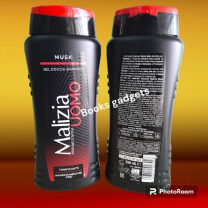 9 Flaconi Malizia Uomo Musk Gel Doccia Shampoo Tonificante Profumo D'intesa 250ml