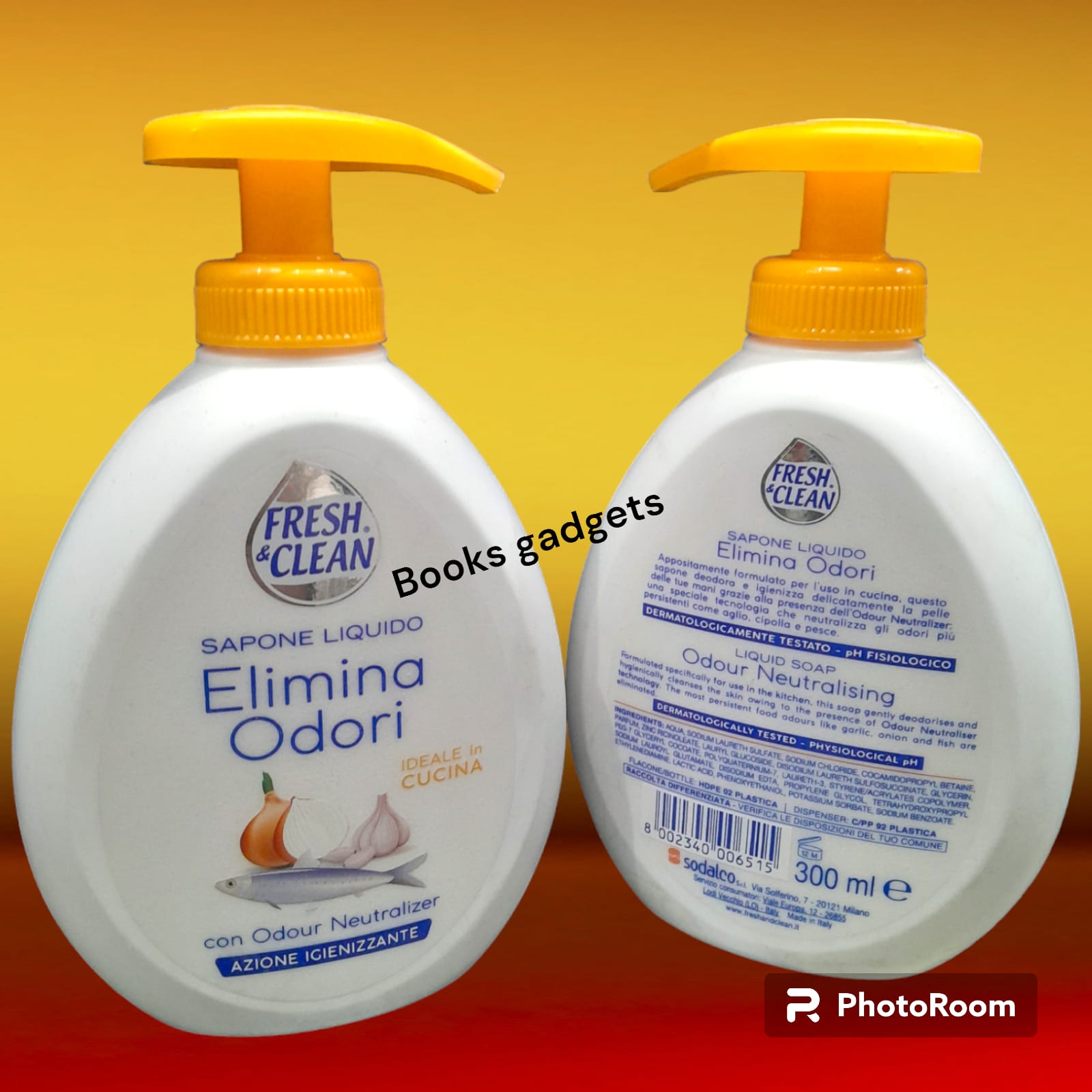 10 Flaconi Fresh & Clean Sapone Mani Liquido ELIMINA ODORI Igienizzante 300ml