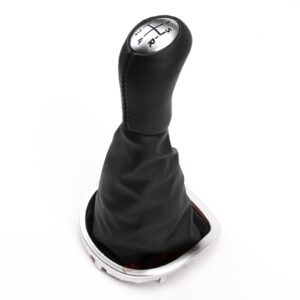 Per Renault Clio III dal 2001-2004 Pomello Cambio con Cuffia Nera a 5 Marce (R in Basso a Dx)