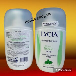 9 Flaconi LYCIA Detergente Intimo Formula FRESCA ph4.5 con Estratto di Menta 200ml