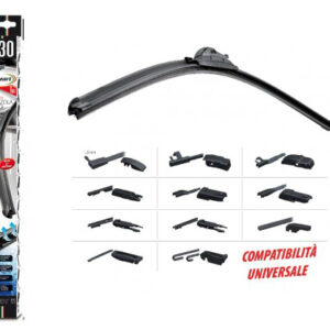 Per Fiat 126 dal 1987>2000 Coppia Spazzole Tergicristallo Flat 330/330mm con 11 Elementi Bottari