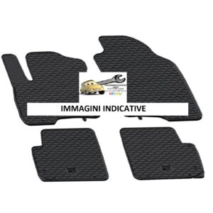 Per Fiat Panda dal 2012-2020 Set Tappetini in Gomma su Misura Neri di Alta Qualità
