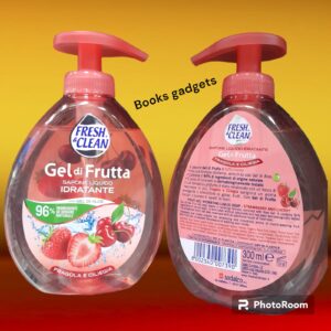 9 Flaconi Fresh & Clean Sapone Mani Liquido Idratante GEL DI FRUTTA Fragola e Ciliegia 300ml