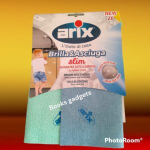 20 Conf. (40 Panni) Arix Brilla & Asciuga Slim Panno Microfibra Multiuso Misure 29x29