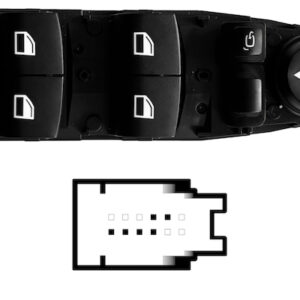 Per Bmw 5 (F10/F11) 04/2010-10/2016 Pulsantiera Alzacristalli Ant. Sx ,Retr.Ribaltabili Elett., Alz.Post.Elet.,Com. Tendina Parasole 4 Int.6pin