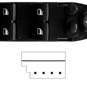 Per Bmw 5 (E60/E61) 03/2007-03/2010 Pulsantiera Alzacristalli Ant. Sx ,Retr.Ribaltabili Elet.,Alz.Post.Elet.,Com. Tendina Parasole 4 Int.4pin