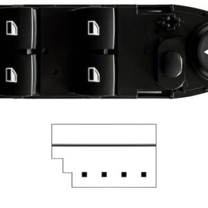 Per Bmw 5 (E60/E61) 03/2007-03/2010 Pulsantiera Alzacristalli Ant. Sx ,Retr.NON Ribaltabili Elet.,Alz.Post.Elet.,Com. Tendina Parasole 4 Int.4pin