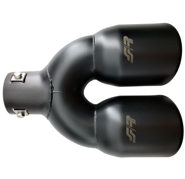 Terminale di Scarico Doppio Inclinato Acciaio Inox Nero Ø Entrata da 34 a 57mm Simoni Racing - immagine 3