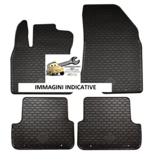 Per Dacia Sandero dal 2020 Set Tappetini in Gomma su Misura Neri di Alta Qualità