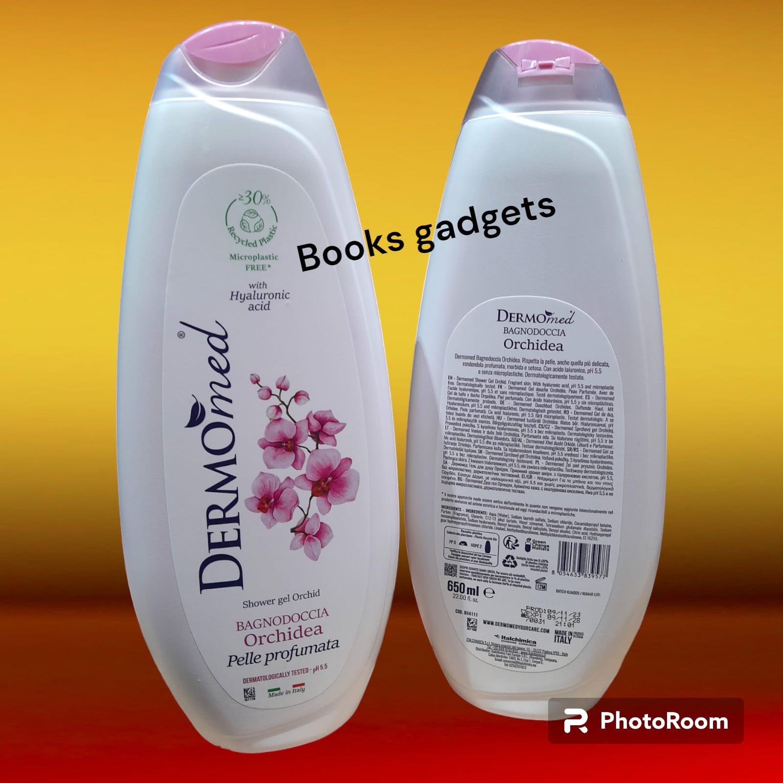 10 Flaconi Dermomed Bagnodoccia ORCHIDEA Pelle profumata con Acido Ialuronico Ph5.5